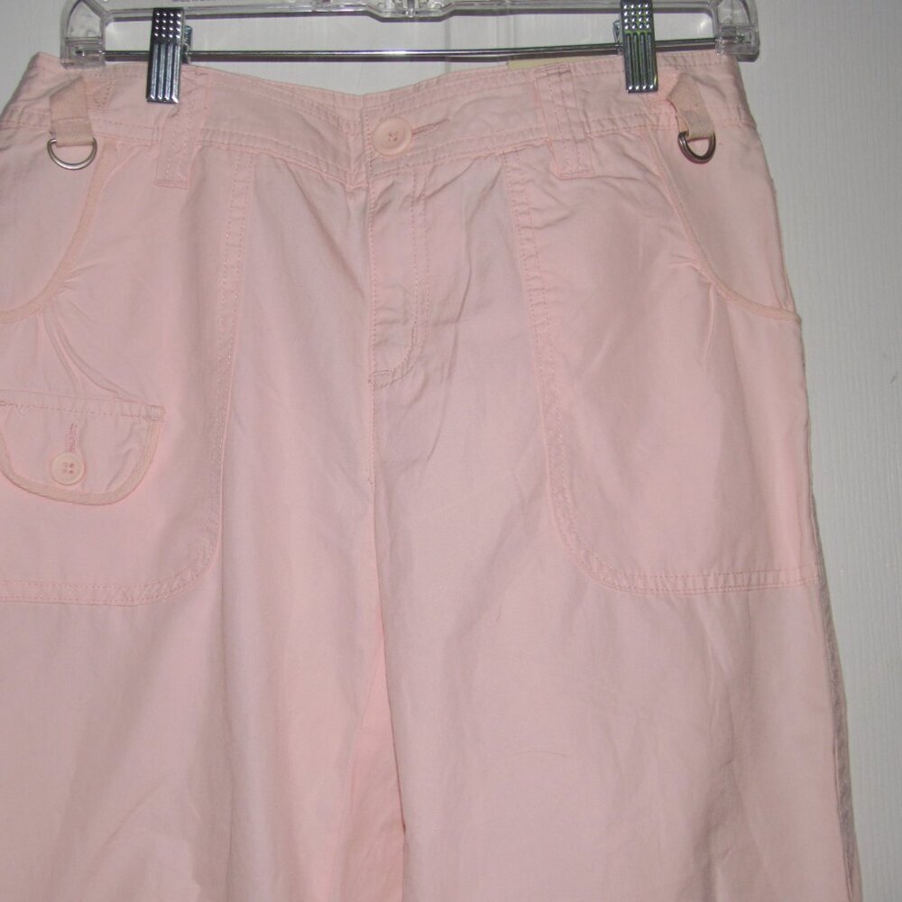 G.H. Bass Peach Cotton Cropped Pants Size 8 | Seashell Pin | Beachy Coastal Chic - Picture 3 of 9